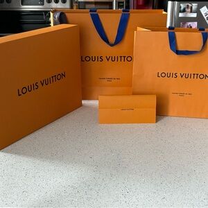 Louis Vuitton Gift Set Bundle of 4  - 2 Shopping Bags, 1 Box, 1 Envelope